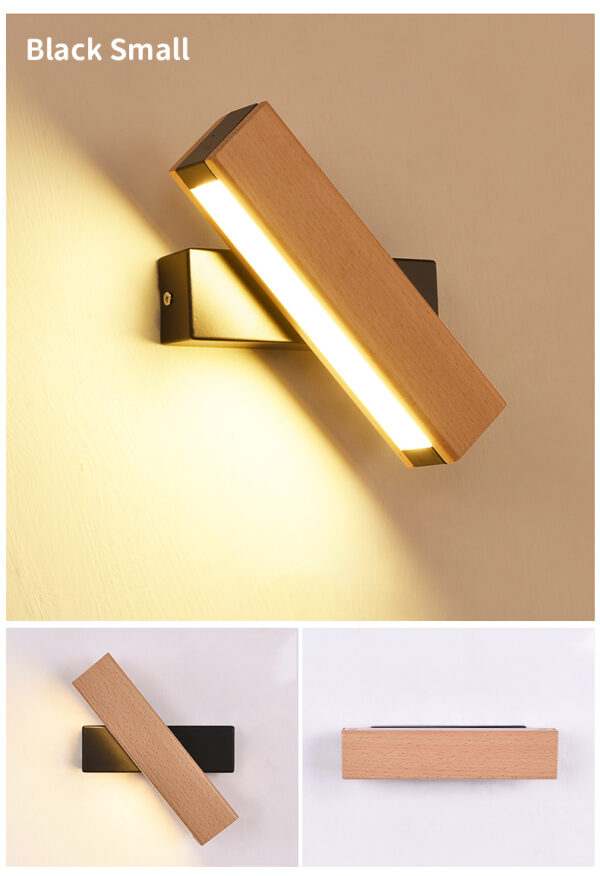 New Rotatable Wall Lamp Nordic Solid Wood LED Wall Light Simple Bedside Study Reading Adjustable Lighting Home Decor Lamps